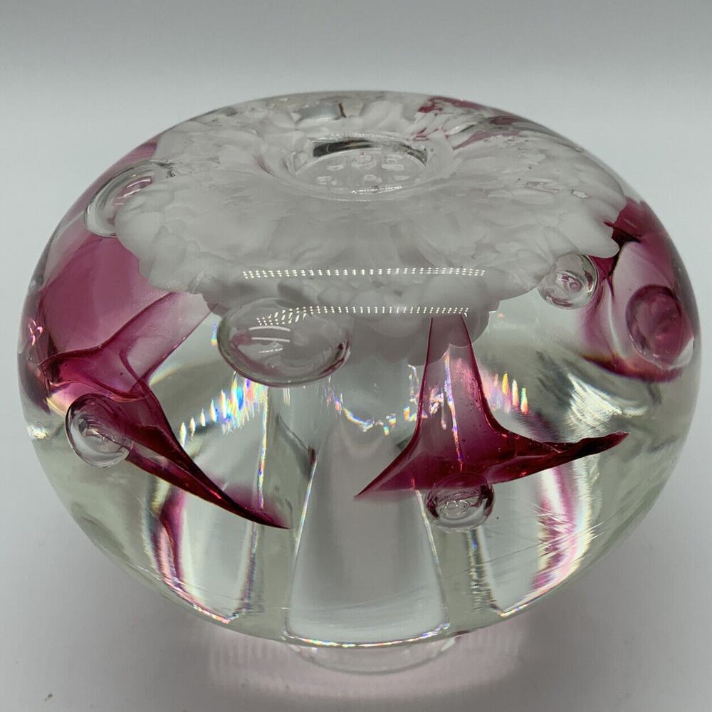 Vtg Joe Rice Perfume Bottle Cranberry Trumpet Flower Bullicanti - Picture 6 of 12